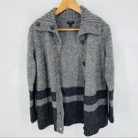 Talbots grey confetti marl cardigan. - Picture 3 of 5